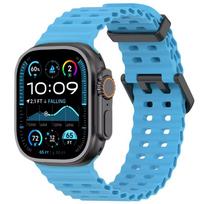 Vandenyno dirželis Apple Watch juostai Ultra 3/2 49mm Series 11 10 46mm Sportinė apyrankė iWatch 9 8 7 6 5 SE 45mm 44mm Correa Ultra 3 2 1 49mm mėlyna