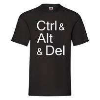 Techie Geek T-Shirt - Ctrl Alt Del design - Programmer, Developer, Birthday Gift M black