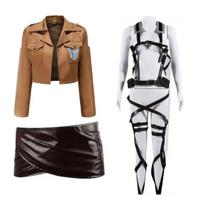 Japonijos Attack on Titan apsiaustas Shingeki No Kyojin Žvalgybos Legiono Cosplay Kostiumas Anime Cosplay 3 VNT Pilnas Rinkinys XXXL black