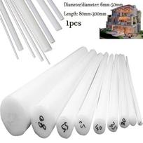 1-5 vnt. 6-50 mm skersmens PTFE strypas Baltas politetrafluoretileno strypas ekologiškas netoksiškas „pasidaryk pats“ PTFE plastiko strypas 8x300mm x1pcs white