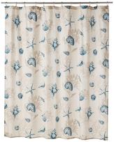 Paplūdimio dušo užuolaida Pakrančių dušo užuolaidos su kabliukais Jūros kriauklės Jūrų žvaigždės ant teal mėlynos vonios užuolaidų komplektas Vandenyno vonios dekoras W60H190(CM)-1 Pcs