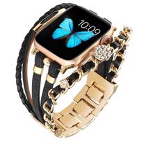Metalinė odinė apyrankė Apple Watch Series 46mm 45mm 44mm 49mm 42mm 41 40mm Apyrankės juosta iWatch 11 10 Ultra 9 8 7 6 5 SE 3 Dirželis S11-10 46mm-44 45mm black