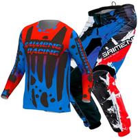 Vaikiški motokroso marškinėliai, kelnės, žali, juodi, 3, 4, 5, 6, 7, 8, 9, 10 metų, visureigių kostiumas, mėlynas, oranžinis, enduro, krosas, berniukas ir mergaitė. M-22 blue