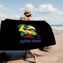 A-Ayrton S-Senna Logotipo Mikropluošto Paplūdimio Rankšluostis Sugeriantis Greitai Džiūstantis Minkštas Joga Plaukymas Kurortas Alpinizmas Rankšluostis W30*H60(CM) white
