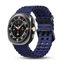 Originalus dirželis Samsung Galaxy watch Ultra 47mm Priedai sportinis Silikoninis apyrankė Correa Galaxy watch 8/8 classic 44mm Juosta galaxy 8classic 46mm vidurnakčio mėlyna spalva