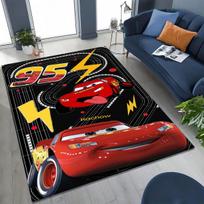 3D Žaibas Makvynas Automobiliukai Animacinis Kilimas Miegamajam Svetainei Sofai Namams Durų Kilimėlis Dekoras, Didelis Vaikų Žaidimų Neslystantis Grindų Kilimėlis Dovana 40x60cm( 15x23in ) black