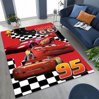 3D Žaibas Makvynas Automobiliukai Animacinis Kilimas Miegamajam Svetainei Sofai Namams Durų Kilimėlis Dekoras, Didelis Vaikų Žaidimų Neslystantis Grindų Kilimėlis Dovana 80x120cm( 31x47in)
