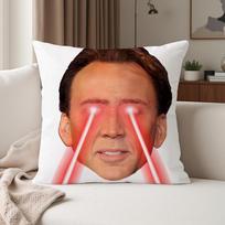 Actor New Pop N-Nicolas C-Cage Pillow Case Suitable For Bedrooms Living Rooms Cars Home Decoration Peach skin 18*18(CM)-1Pcs black