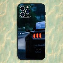 Šauni F-Fords M-Mustang automobilio telefono dėklas, skirtas iPhone 16,15,14,13,12,11 Plus,Pro Max,XS,X,XR,SE,Mini,8,7,Minkštas silikoninis juodas dangtelis iPhone16promax black