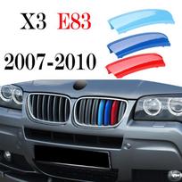 3 vnt. Automobilio grotelių apdailos juostelė, skirta BMW X3 E83 F25 G01 2003 2004 2005 2006 2007-2020 Sportinių grotelių juostelės spaustukas Performance M gray