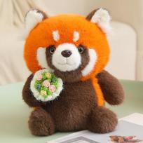 Mielas Pūkuotas Didysis Panda Raudonasis Panda Pliušinis Lėlė Minkštas Kimštas Gyvūnas Žaislas Žavingas Namų Dekoracijos Ornamentas Tobula Dovana Gimtadieniui Šventėms 20cm orange