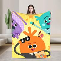 Bumble Nums Animacinis Flanelinis Antklodas Super Paprastas Šiltas Patalynės Pledas Svetainei Kempingui Madingas Patalynės Užtiesalas Sofos Lovoje Size: 75*100cm, Weight: 230 GSM blue