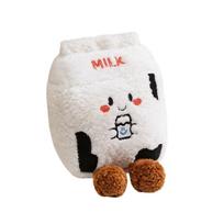 Kawaii miela pieno dėžutės pliušinė pagalvė žaislas minkštas purus kimštas dovanų dėžutė animacinis pliušinis žaisliukas kambario dekoras gimtadienio Kalėdų dovanos white