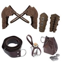 Viduramžių fantazijos riterio kostiumo aksesuarai Odinis diržas ir kardo makštis suaugusiųjų Cosplay Set 12 brown