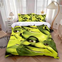 3D Fashion Movie Funny Bedding Set Fantasy ShrekS Duvet Cover Pillowcase Single Double Size For Adult Teen Bedroom Decor Gift 155x200cm
