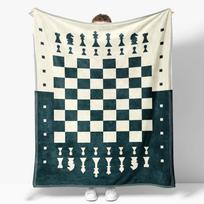Cool and trendy chess wallpaper Flannel Blanket for Sofa Decoration Creative Throw Blankets For Bed Size: 75*100cm, Weight: 230 GSM white