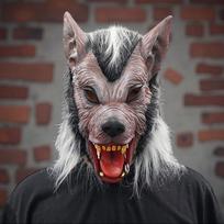Werewolf Mask for Men Halloween Costume Full Head Latex Wolf Masks China Mainland gray
