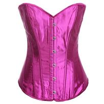 Women Satin Tummy Control Waist Trainer Corset Body Shaper With G String M violetinė