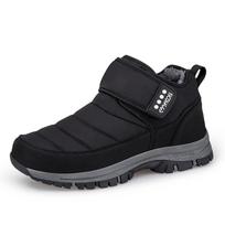 Žieminiai vyriški batai su kailiu iki kulkšnies, reguliuojami Velcro, diabetiniai batai senjorams su patinusiomis pėdomis, Hallux Valgus, buniono palengvinimui 42 juoda