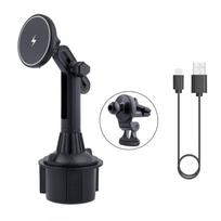 15W magnetinis belaidis automobilinis laikiklis MagSafe, puodelio laikiklis, automobilinis telefono laikiklis iOS telefonams 12/13/14 275mm Height black