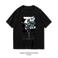 Hoshimi Miyabi From Zenless Zone Zero Tshirt Woman Man Summer Cotton Printed T Shirts Player Gamers Casual Shortsleeved Shirt S black