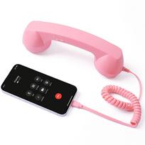 Retro ragelis mobiliesiems telefonams, Klasikinis laidinis telefono ragelis su C tipo jungtimi iPhone Android, Stilingas išmaniojo telefono imtuvas