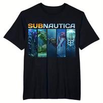 Subnautica Game T-and kids tshirts Subnautica-Themed Collectible Apparel Featuring Iconic Survival Designs Casual Crew Neck Short-Sleeve 130 blue