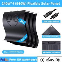 480W Lankstus saulės skydelis IP67 atsparus vandeniui 17,55% efektyvumas 12V/24V akumuliatoriaus įkrovimas 240W*4-