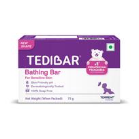 Tedibar Drėkinamasis kūdikio prausimosi muilas 75g (Pakuotėje 1 vnt) 100% be muilo Ne. 1* Pediatro paskirtas drėkinamasis muilas - Gamintojas Torrent Pharma purple