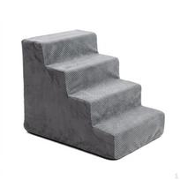 Naminių gyvūnų sofos lovos prieiga, Maži šunys, Plaunami laipteliai, Didelio tankio putų rampos, Švelnus nuolydis 54-38-40cm pilka spalva