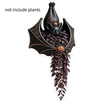 Halloween Bat Shaped Flower Pot 3d Printed Succulent Bowl Planter Creative Wall Plant Pot  Garden Bat black