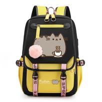 Pusheen Katės Didelės Talpos Kuprinė Lauko Kelionėms Nešiojamo Kompiuterio Krepšys Studentų Atsitiktinis Dieninis Krepšys Mielas Kačiuko Dizainas 816-yl-yellow įvairiaspalvis
