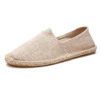 Vyriški Espadrilės Vyriški kratiniai ant vasarinių batų Vyriški batai, orui pralaidūs drobiniai vyriški batai, madingi džiutu apvynioti juoda juostele 43 beige