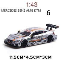 1/43 Scale Benz AMG C63 DTM dyzelinio automobilio modelio žaislas, patraukiama atgal žaislinė transporto priemonė vaikams, mažiems berniukams, mergaitėms, dovanų kolekcija #6 gray