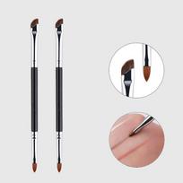 2 vnt. pjautuvo akių pieštuko šepetėlis peilio krašto makiažo šepetėlis itin plonas, plonas įstrižas kampas plokščia galvute antakių šepetėlis Profession Makeup Tool white