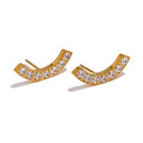„Eetit“ subtilūs blizgūs kubiniai cirkonio oksidai, nerūdijančio plieno, madingi auskarai, minimalistiniai 18K PVD padengti unisex papuošalai vyrams, moterims auksas