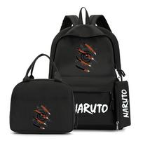 3 vnt./kompl. Anime Naruto kuprinė su pietų dėžute mergaitei, berniukui, studentui, atgal į mokyklą, kuprinė, mokyklinis krepšys, vyrams, moterims, laisvalaikio kelioninis krepšys
