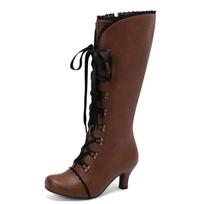 Dydžiai 45 46 47 Britiško stiliaus Vintažiniai kryžmai surišami Punk Mid-calf Batai Moteriški Apvalus pirštas Užtrauktukas Aukšti kulniukai Aulinukai iki kelių Botas Mujer 6.5 black