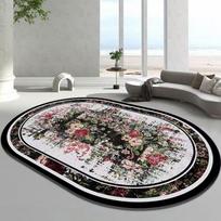 Ovalus mados kilimas Dideli kilimėliai svetainei 200x300 Balkonas Poilsio zona Kilimėlis Plaunamas Miegamojo kambario dekoras Grindų kilimėliai Neslystantys 80x120cm 31.5x47.2in gray