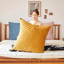 60x60/80X80CM Minkštas Šenilinis Didelis Kvadratinis Pagalvės Užvalkalas Sofa Pagalvėlė Svetainė Atlošas Lovos Šoninės Pagalvėlės Užvalkalas Apsauga Vientisos Spalvos 65x65cm pillowcase geltona