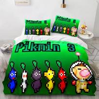 Animacinis žaidimas Pikmin patalynės komplektas Berniukams Mergaitėms Dvigulė Karalienės Dydžio Antklodės Užvalkalas Pagalvės Užvalkalas Lova Vaikams Suaugusiems Mada Namų Tekstilė 70x133cm 2pcs