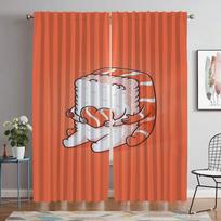 Sushi Anti-mosquito Curtains for Living Room Window Curtain Halloween Decoration Shades Tulle for Bedroom Home Interior Curtains W86xH137cmx2pcs-CL