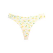 Stringai Moterims Besiūlės kelnaitės ant nugaros su margintais apatiniais Sexy G-string 15 spalvų apatinis trikotažas S citrina