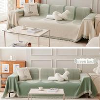 Šenilinė sofos užvalkalas: Viskas viename, daugiafunkcinis, Ins stiliaus rankšluostinis 130*180cm (Small Single Seat) gray