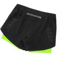 Vyriški šortai 2-in-1 Dvigubo sluoksnio Su įmontuota kišenė Greitai džiūstantys, Tinka sporto salei, Fitness treniruotėms, Pilatesui, Lauko sportui, Bėgimui, Tenisui, Badmintonui L black