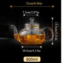 400ml/1000ml Karščiui atsparaus Stiklo Arbatinukas Gėlių Virdulys Kung Fu Arbatos Servizas Arbatos Sietelis Plikytuvas Puer Oolong Miežių Puodas Arbatos reikmenys