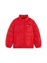 TOMMY HILFIGER Žieminė striukė 'NEW ESSENTIAL' tamsiai mėlyna / šviesiai oranžinė / balta