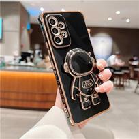 Prabangus astronautas stovintis telefono dėklas, skirtas Samsung Galaxy S20FE S21 Plus S22 S24 S25 Ultra A12 A13 5G A52 A53 A55 F12 Padengtas dangtelis For Samsung S23 black