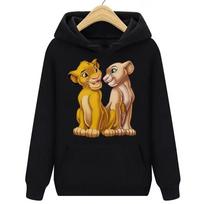 Animacinis Liūtas Karalius Simbą Grafiškai Spausdintas Gobtuvas Rudens Mada Kawaii Megztukas Viršus Vyriškas Laisvalaikio Ilgomis Rankovėmis Poros Džemperis 2XL brown