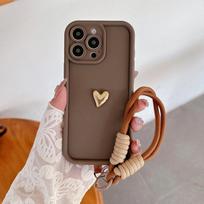 Su dirželiu Širdelė Minkštas telefono dėklas Motorola Moto G05 G15 G35 G55 G75 G85 G84 G54 G34 G24 G14 G04 G53 E13 Edge 50 Fusion 60 Moto E30 E40